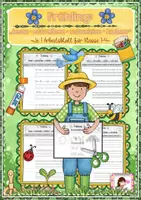 Vorschau - Arbeitsblätter - Frühling: "Lese- und Schreibtraining" - Klasse 1-4 - Sparpaket - [Arbeitsblätter zum schneiden, kleben, malen - Deckblatt