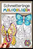 Vorschau - Mal- und Bastelvorlagen - Schmetterlinge - Malvorlagen - Deckblatt
