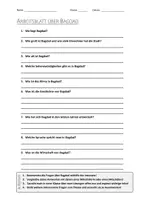 Vorschau - Arbeitsblätter - AB mit Fragen zum Thema "Bagdad" + Lösungsblatt - Deckblatt