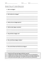 Vorschau - Arbeitsblätter - AB mit Fragen zum Thema "Bagger" + Lösungsblatt - Deckblatt