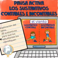 Vista previa - Juegos / Gamificación - Identificar sustantivos contables e incontables: responde con tu cuerpo - Portada