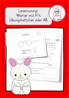 Vorschau - Arbeitsblätter - Lesetraining Wörter mit H h Trainingsheftchen oder AB - Deckblatt