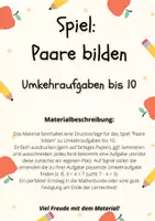 Vorschau - Spiele - Spiel: Paare finden (Umkehraufgaben bis 10) - Seite 1