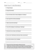 Vorschau - Arbeitsblätter - AB mit Fragen zum Thema "Bamberg" + Lösungsblatt + Mindmap + Infografik - Deckblatt