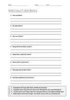 Vorschau - Arbeitsblätter - AB mit Fragen zum Thema "Bären" + Lösungsblatt + Infografik - Deckblatt