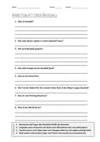 Vorschau - Arbeitsblätter - AB mit Fragen zum Thema "Baseball" + Lösungsblatt + Infografik - Deckblatt