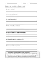 Vorschau - Arbeitsblätter - AB mit Fragen zum Thema "Basilikum" + Lösungsblatt - Deckblatt