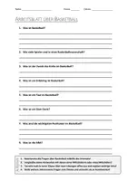 Vorschau - Arbeitsblätter - AB mit Fragen zum Thema "Basketball" + Lösungsblatt + Mindmap + Infografik - Deckblatt