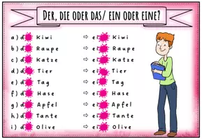 Vorschau - Arbeitsblätter - DaZ Kleckerwörter (bestimmte und unbestimmte Artikel --> der, die, das/ ein, eine) - Seite 3