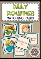 Vorschau - Spiele - Daily Routines Englisch – Tagesablauf, Alltagsroutinen, Verben, Wortschatz, Vokabeln | Matching Pairs - Deckblatt