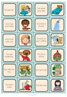 Vorschau - Spiele - Daily Routines Englisch – Tagesablauf, Alltagsroutinen, Verben, Wortschatz, Vokabeln | Matching Pairs - Seite 2