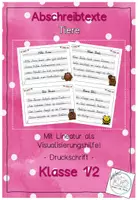 Vorschau - Aufgabenkarten - Abschreibtexte Tiere mit Lineatur - Druckschrift - Deckblatt