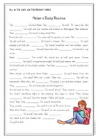 Vista previa - Hojas de trabajo - Daily Routine: Present Simple Activity; gratis (Inglés) - página 1