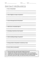 Vorschau - Arbeitsblätter - AB mit Fragen zum Thema "Bauarbeiter" + Lösungsblatt + Mindmap - Deckblatt