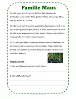 Vorschau - Unterrichtsreihen - Lesekompetenz - Kurzgeschichten über eine Mäusefamilie - Schreibanregungen - Seite 1