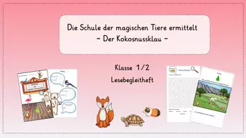 Vorschau - Arbeitsblätter - Lesebegleitheft zu "Die Schule der magischen Tiere ermittelt - Der Kokosnussklau" - Deckblatt
