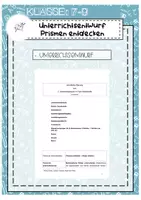 Vorschau - Stundenentwürfe - Kurzer Unterrichtsentwurf Prismen entdecken - Deckblatt