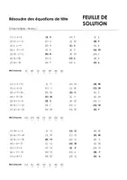 Aperçu - Feuilles d'exercices - Résoudre des équations de tête - choic multiple #32#T - Page 1