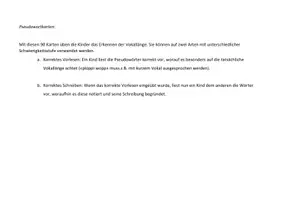 Vorschau - Stationenlernen - Pseudowort-Karten zur Vokallängenbestimmung - Seite 1