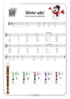 Vorschau - Mal- und Bastelvorlagen - Winter ade für Blockflöte barock Noten Text Faltheft Puzzle - Seite 2