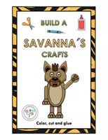 Vista previa - Manualidades / Dibujos para colorear - BUILDS SAVANNA HYENA ANIMALS CRAFT COLOR CUT PUZZLE - Portada
