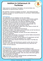 Vorschau - Stationenlernen - Addition im Zahlenraum 10 - Tischkicker - Partnerspiel als Alternative zum Tafelfußball (+ interactive) - Seite 1