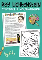Vorschau - Arbeitsblätter - Roy Lichtenstein Steckbrief & Weitermalbilder - Pop Art im Kunstunterricht - Deckblatt