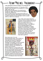 Vorschau - Arbeitsblätter - Jean-Michel Basquiat - Künstler Steckbrief & Weitermalbilder für den Kunstunterricht - Seite 1