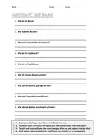 Vorschau - Arbeitsblätter - AB mit Fragen zum Thema "Baum" + Lösungsblatt - Deckblatt