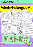 Vorschau - Arbeitsblätter - Frühling Klasse 3 Wiederholungsheft (Deutsch) - Deckblatt