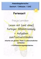 Vorschau - Arbeitsblätter - Leseförderung LRS - Differenzierte Texte + Aufgaben - Deckblatt