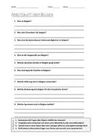Vorschau - Arbeitsblätter - AB mit Fragen zum Thema "Belgien" + Lösungsblatt + Infografik - Deckblatt