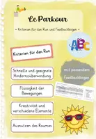 Vorschau - Arbeitsblätter - Le Parkour : Kriterien für den Run und Feedbackbögen - Deckblatt