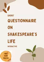 Vorschau - Interaktives Material - quiz on Shakespeare`s life, interactive and worksheets - Deckblatt
