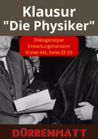 Vorschau - Test - Klausur mit Erwartungshorizont - Dialoganalyse - Die Physiker - Deckblatt