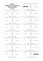 Aperçu - Jeux - Additions et soustractions (calcul mental) - Domino #03#G - Page 1