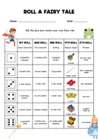 Vista previa - Hojas de trabajo - Roll a Fairy Tale Activity | Creative Writing - página 1