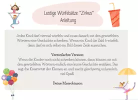 Vorschau - Arbeitsblätter - Würfelgeschichte / Lustige Würfelsätze - Zirkus - Seite 2