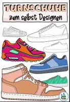 Vorschau - Mal- und Bastelvorlagen - Turnschuhe zum Ausmalen / Selbstgestalten - Kunstprojekt - Seite 1