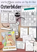 Vorschau - Arbeitsblätter - Würfle und zeichne ein Osterbild / Ostern - 10 Vorlagen & 30 Pop-Art Muster - Deckblatt