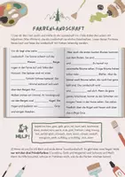 Vorschau - Arbeitsblätter - Farbenlandschaft Arbeitsauftrag + Lückentext - Deckblatt