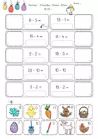 Vorschau - Stationenlernen - Rechnen, Schneiden, Kleben Ostern, Mathe 1.Klasse, Zahlenraum 20 ohne ZÜ - Seite 3