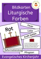 Vorschau - Arbeitsblätter - Liturgische Farben im evangelischen Kirchenjahr - Paket - Deckblatt
