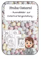 Vorschau - Mal- und Bastelvorlagen - Osterkarten gestalten *Ausmalbilder * Ostern - Deckblatt