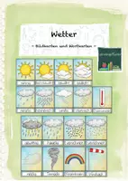 Vorschau - Präsentationen/Tafelbilder - Wetter: Bildkarten und Wortkarten - Deckblatt