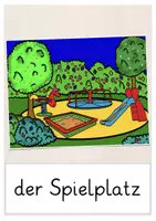 Vorschau - Bildkarten - Spielplatz Bildkarten Deutsch DAZ - Nomen und Verben - Seite 1