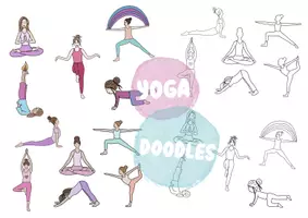 Vorschau - Mal- und Bastelvorlagen - Sparpaket 🕉Yoga Doodles 🪷 - Seite 1