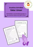 Vorschau - Arbeitsblätter - Kreatives Schreiben zum Vater Unser - Deckblatt