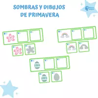 Vista previa - Tarjetas / Manipulativos - Sombras y dibujos de primavera - Portada