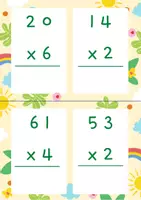 Aperçu - Cartes d'exercices - Ateliers : Multiplication posée avec et sans retenue - Page 2